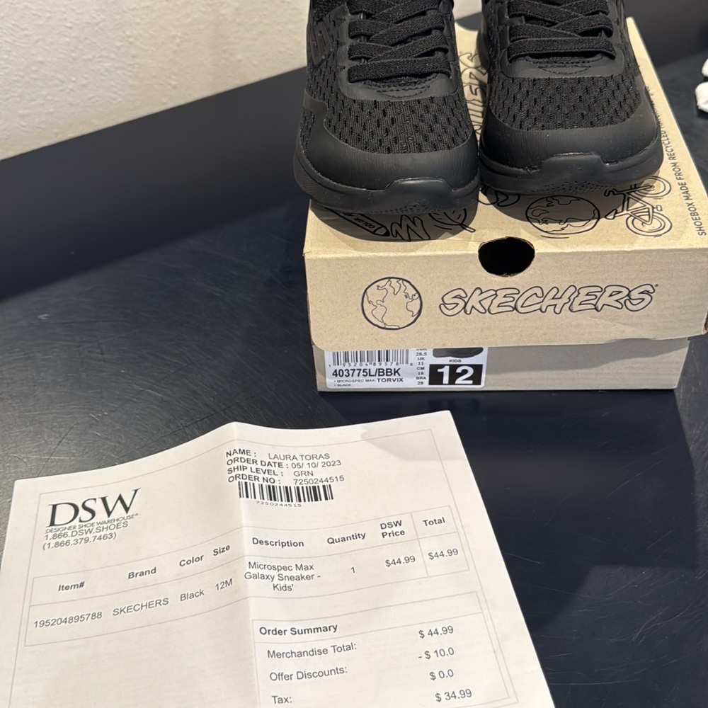 Skechers Black Athletic Sneakers